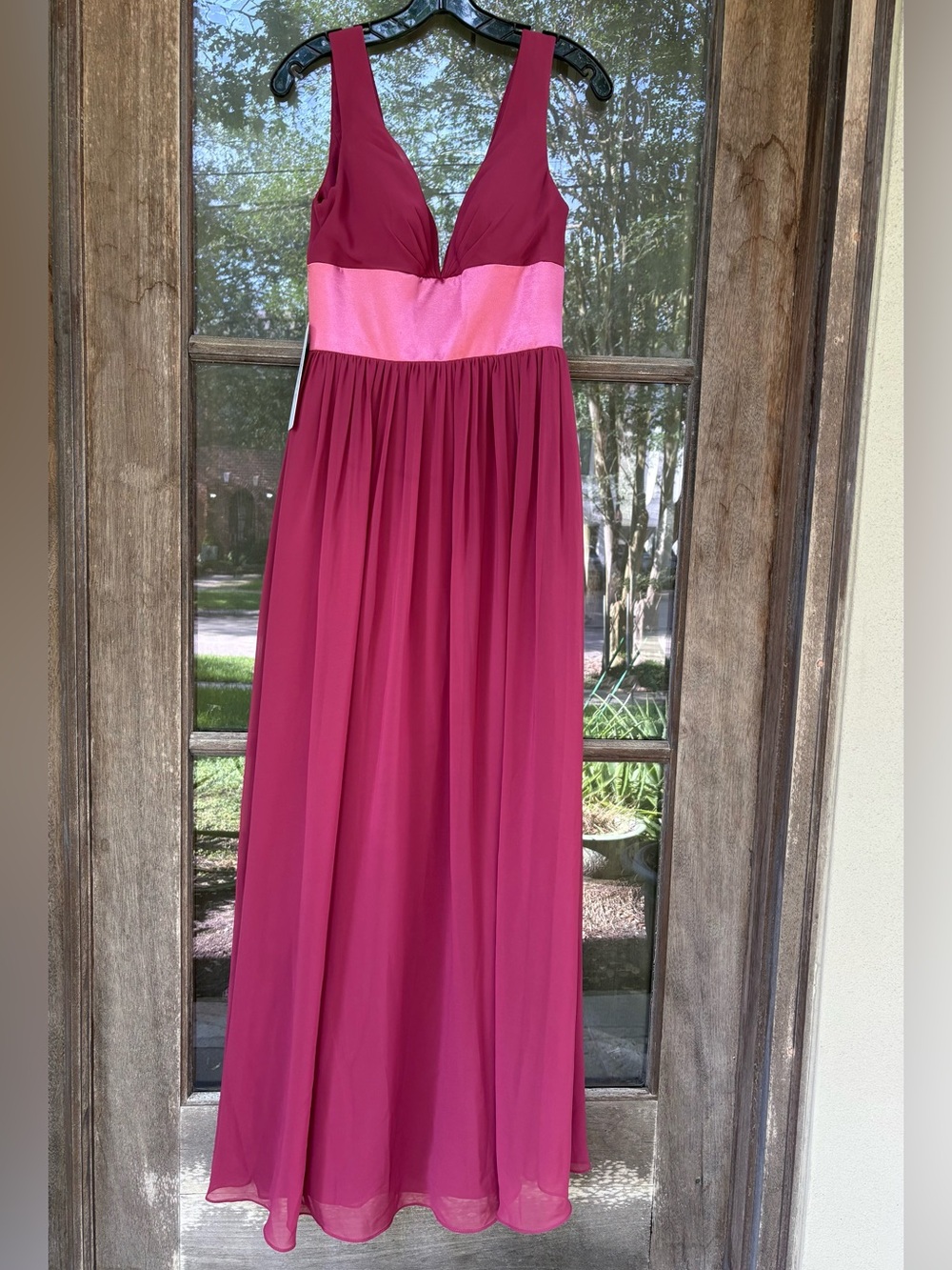 Azazie Two-Tone Raspberry Pink Bridesmaid Dress NWT